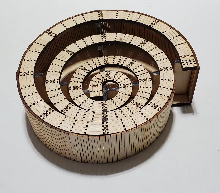 4 Lane King of the Mountain Cribbage Board Bowl with Lazy Suzan