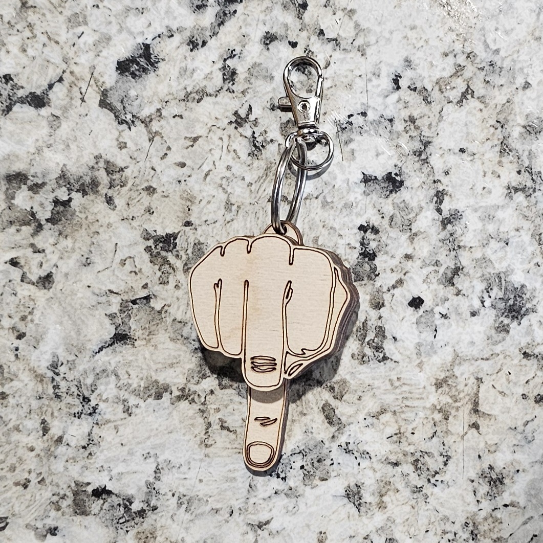 Retractable Middle Finger Keychain